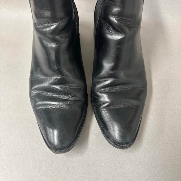 Everlane The Heel Boot block heel ankle smooth leather bootie in Black size 11 - Picture 5 of 16